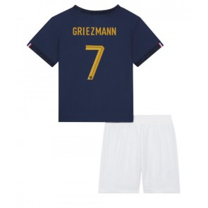 Lacne Dětský Futbalové dres Francúzsko Antoine Griezmann #7 MS 2022 Krátky Rukáv - Domáci (+ trenírky)